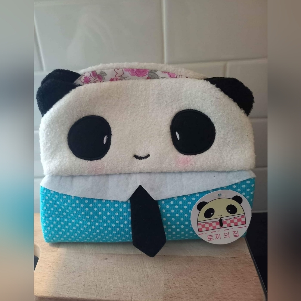 3/$10 New Pouch Cute Kawaii PandaPlush Makeup Bag Tissue Holder Floral Flowers